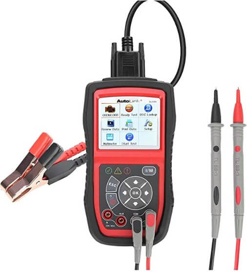 Autel AutoLink AL539B Full OBD2 Code Reader, Avometer, Battery Tester 3-in-1 for OBDII Diagnosis and Electrical Test