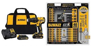 DEWALT DCD777C2 20V Max Lithium-Ion Brushless Compact Drill Driver with DWA2T40IR IMPACT READY FlexTorq Screw Driving Set, 40-Piece