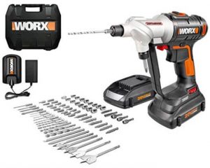 WORX WX176L.1 Switchdriver 2-in-1 Cordless Drill and Driver with Rotating Dual Chucks and 2-Speed Motor with Precise Electronic Torque Control Kit (67 Piece)