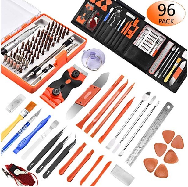 96 in 1 Screwdriver Set Precision,Full Electronic Repair Tool Kit Professional,S2 Steel for Fix iPhone, Computer, Mobile Phone, iPad, MacBook, Laptop, Watch, Game Console DIY Pry Open Replace Screen
