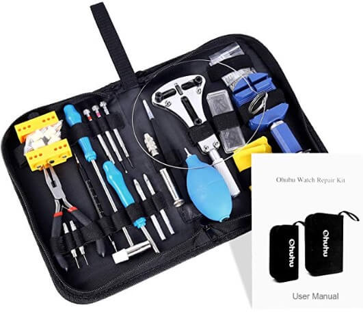 Ohuhu 176 PCS Watch Repair Tool Kit, Professional Watch Case Opener Spring Bar Tool Set, Watch Band Link Pin Tools with Carrying Case