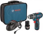 Bosch Power Tools Drill Kit - PS31-2A - 12V, 3/8 Inch, Two Speed Driver, Cordless Drill Set - Includes Two Lithium Ion Batteries, 12V Charger, Screwdriver Bits & Soft Carrying Bag