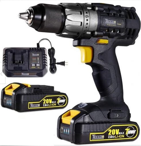 Cordless Drill, 20V Drill Driver 2x2000mAh Batteries, 530 In-lbs Torque, 24+1 Torque Setting, Fast Charger 2.0A, 2-Variable Speed, 33pcs Accessories, 12 Metal Keyless Chuck, Upgraded Version