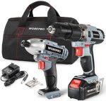 WORKPRO Cordless Drill Driver/Impact 20V Lithium Combo Kit(1.5Ah),1 Battery,Charger and Storage Bag Included