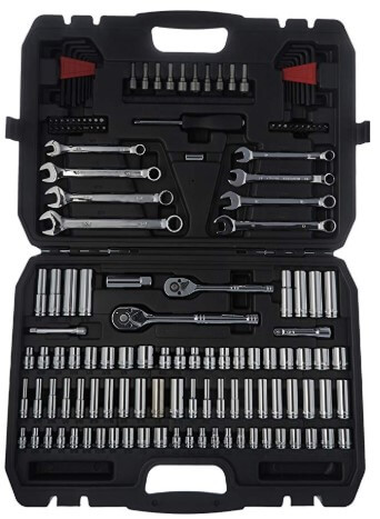 AmazonBasics Mechanic Socket Tool Kit Set With Case - Set of 145