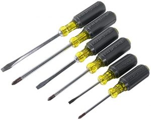 Klein Tools 85074 Screwdriver Set, 6-Piece Screwdriver Kit with All Purpose Flathead Screwdrivers (3) and Phillips Screwdrivers (3)