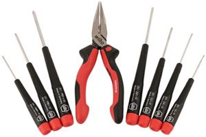 Wiha 26190 Slotted and Phillips Screwdriver Set Bonus Pack with Professional 6.3" Long Nose Pliers, 8 Piece