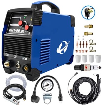Plasma Cutter, CUT50 50 Amp 110V/220V Dual Voltage AC DC IGBT Cutting Machine with LCD Display and Accessories Tools